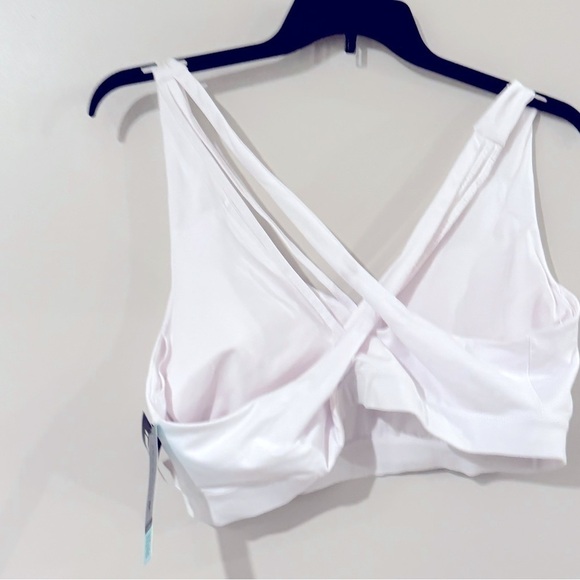 IDEOLOGY Intimates White Low Impact Scoop Neck Strappy Back Sports Bra Plus size - Picture 8 of 10